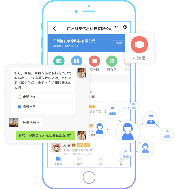 智能名片,获客营销,人工智能名片,客户管理,销售工具,微信营销,链卡,智能获客营销系统